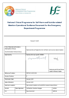 National Clinical Programme for Self-Harm and Suicide-related Ideation Operational Guidance Document for the Emergency Department Programme front page preview
              