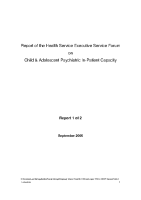 Report of HSE Forum on Child & Adolescent Psychiatric In-Patient Capacity image link