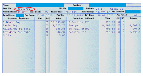 23.10.2020 payslip find user ID